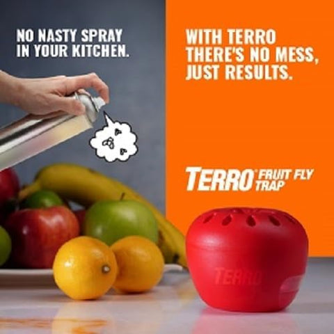 TERRO T2503SR Ready-to-Use Indoor Fruit Fly Killer and Trap with Built in Window - 4 Traps + 180 day Lure Supply