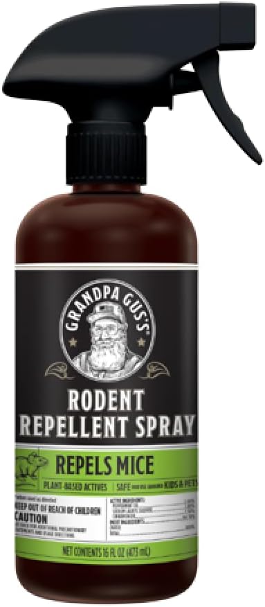 Grandpa Gus's Double-Potent Rodent Repellent Spray, Peppermint & Cinnamon Oil, Prevents Mouse/Rats from Nesting & Chewing on Wires, 16 fl oz (Pack of 1)