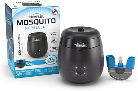 Thermacell Mosquito Repellent E-Series Rechargeable Repeller with 20’ Mosquito Protection Zone; Includes 12-Hr Repellent Refill; No Spray, Flame or Scent; Bug Spray Alternative