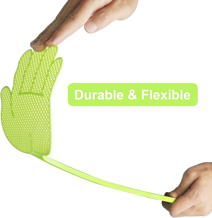 Dirza Fly Swatter - Funny Hand Shaped Fly Swatters -Durable - Colorful for Home/Indoor/Outdoor/Classroom/Office/Pack of 5