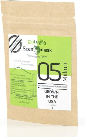 BioLogic Scanmask Steinernema Feltiae (Sf) Beneficial Nematodes for Natural Insect Pest Control, 5 Million Size