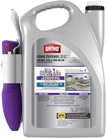 Ortho Home Defense Max Bed Bug, Flea and Tick Killer with Comfort Wand, Bed Bug Killer Spray, 1 gal., Purple