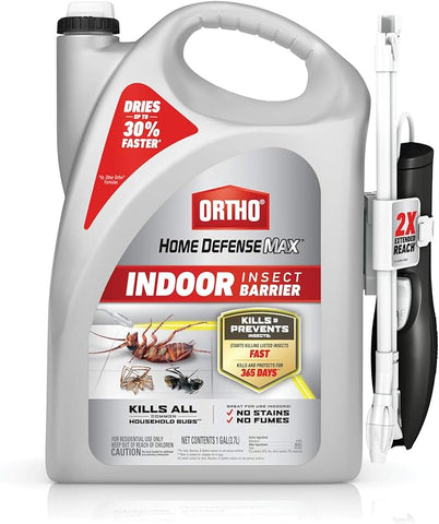 Ortho Home Defense Max Indoor Insect Barrier: Starts to Kill Ants, Roaches, Spiders, Fleas & Ticks Fast, 1 gal.