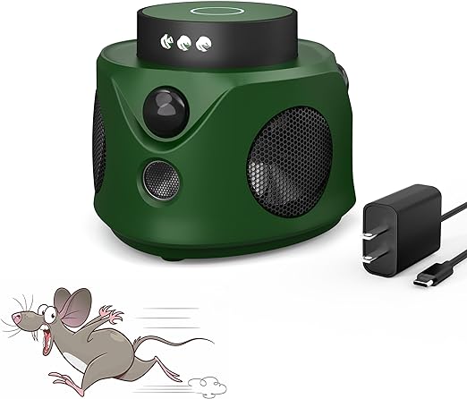 OADPAKE 2025 Intelligent Ultrasonic Rodent Repellent with PIR & Flash Light - Effective Control for Mouse, Mice, Rat, Rodent, Squirrel, Spider, Roach, Bugs, Bat