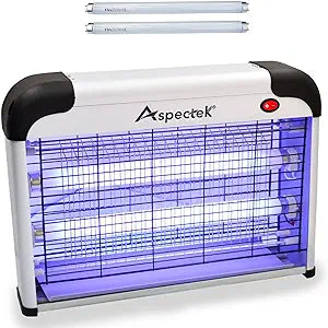 ASPECTEK Powerful 20W Electronic Indoor Insect Killer, Bug Zapper, Fly Zapper, Mosquito Killer-Indoor Use Including Free 2 PACK Replacement Bulbs