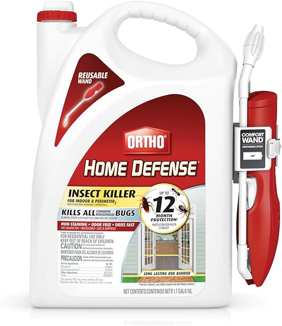 Ortho Home Defense Insect Killer for Indoor & Perimeter2 with Comfort Wand, Kill Ants, Spiders & Roaches, 1.1 gal.