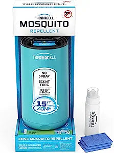 Thermacell Mosquito Repeller Patio Shield; Includes 12-Hour Refill; 15 Foot Zone of Protection; Highly Effective Mosquito Repellent for Patio; Bug Spray Alternative; Scent Free