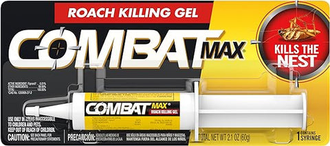 Combat Max Roach Killing Gel for Indoor and Outdoor Use, 1 Syringe, 2.1 Ounce (Pack of 1)