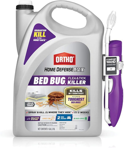 Ortho Home Defense Max Bed Bug, Flea and Tick Killer with Comfort Wand, Bed Bug Killer Spray, 1 gal., Purple