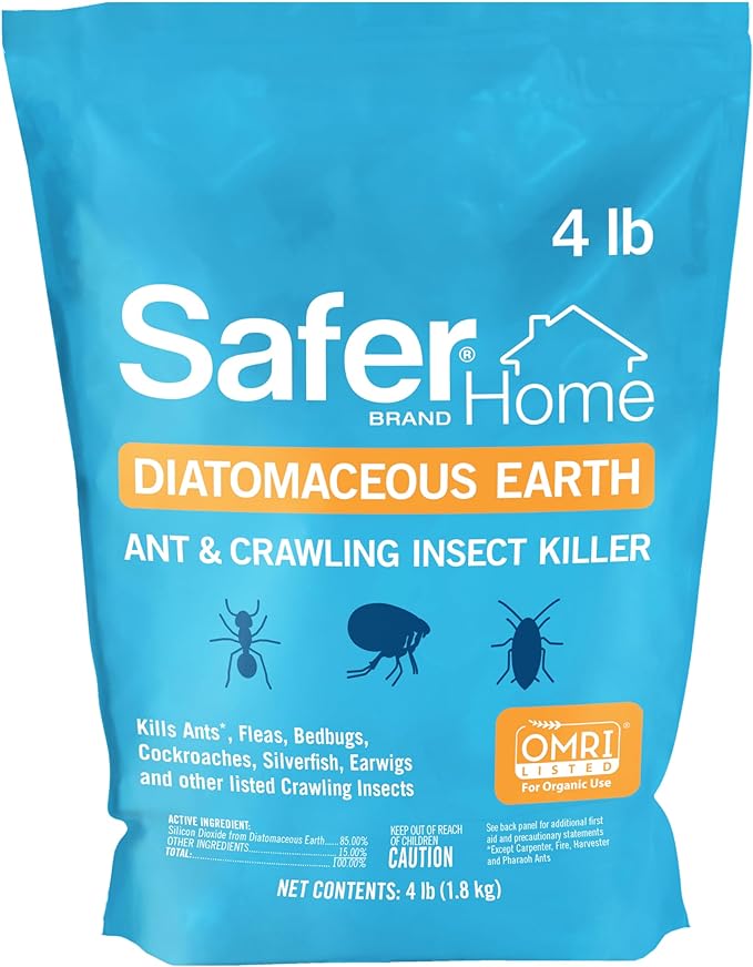 Safer Home SH51703 OMRI Listed Diatomaceous Earth - Ant, Roach, Bedbug, Flea, Silverfish, Earwig, & Crawling Insect Killer