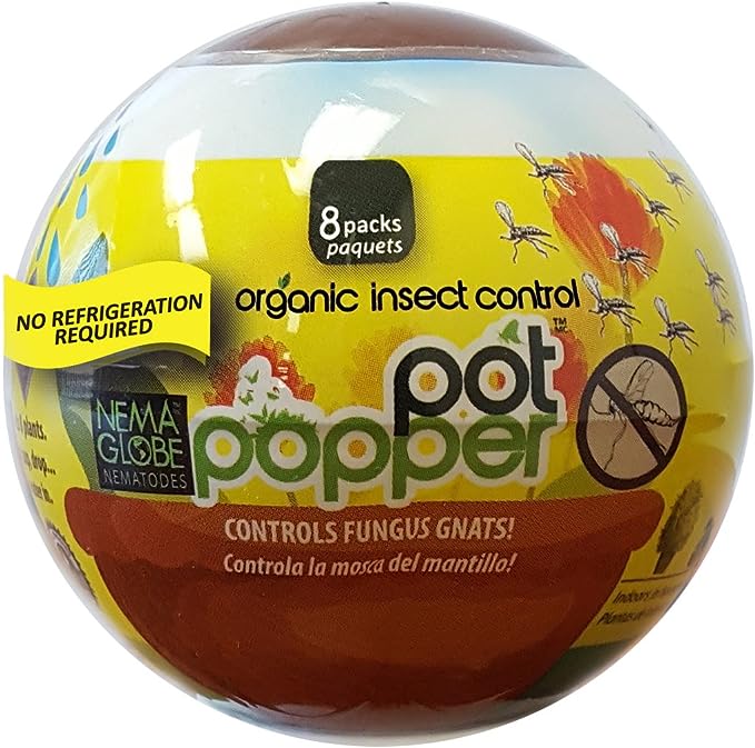 Nema Globe Nematodes Organic Insect Control Pot Popper, Controls Fungus Gnats, 8 Infusion Bio-