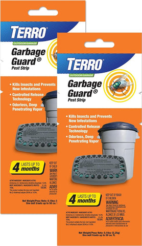 Terro T801SR Garbage Guard Trash Can Insect Killer - Kills Flies, Maggots, Roaches, Beetles, and Other Insects - 2 Pack