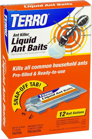 TERRO T300B Liquid Ant Killer, 12 Bait Stations