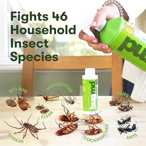 BugMD Starter Kit - Essential Oil Pest Concentrate (2 Pack), Plant-Powered Bug Spray Quick Kills Flies, Ants, Fleas, Ticks, Roaches, Mosquitoes and More