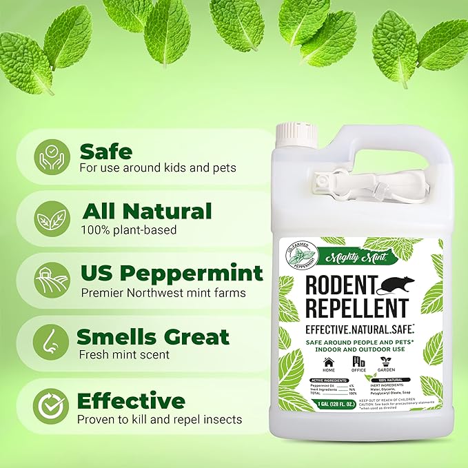 Mighty Mint Gallon (128 oz) Rodent Natural Peppermint Oil Spray