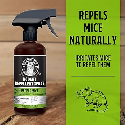 Grandpa Gus's Double-Potent Rodent Repellent Spray, Peppermint & Cinnamon Oil, Prevents Mouse/Rats from Nesting & Chewing on Wires, 16 fl oz (Pack of 1)