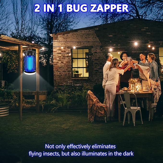 LUOJIBIE Bug Zapper Outdoor, Mosquito Zapper with LED Light, Fly Zapper Outdoor Indoor, Insect Zapper Electric Fly Traps, Plug in Mosquito Killer for Patio Yard