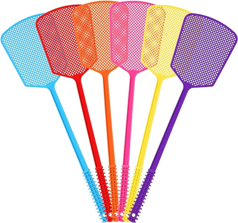 Fly Swatter,Plastic Flyswatters Multi-Pack,6 Bulk Vibrant Colorful Fly Killer,Long Handle Bug Swatter for Indoor and Outdoor.